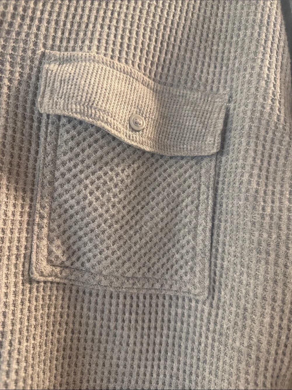 aerie Waffle-Knit Shacket in gray